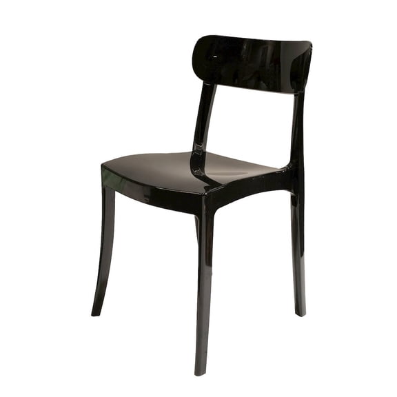 CSP Set Of 1 Grace Polycarbonate Dining Chair - Black