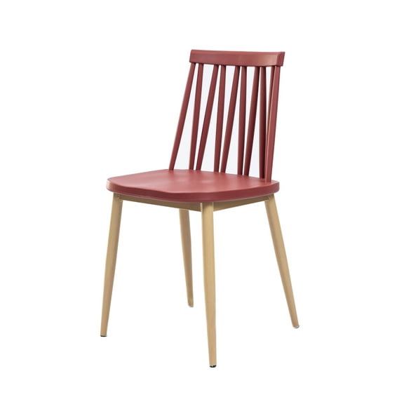 CSP Set Of 1 Plastic Windsor Chair With Metal Legs - Red