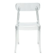CSP Set of 1 Grace Polycarbonate Dining Chair - Mid Centry Modern - Stackable - Translucent Amber