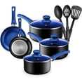 thumbnail image 1 of Aluminum Pots and Pans Set for Kitchen - Nonstick Stackable Induction Cookware, 11 Pcs, Purple, 1 of 7