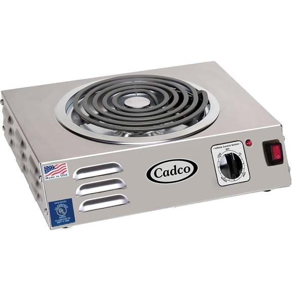 CSR-3T 14" Electric Portable Countertop Hi-Power Hot Plate w/One Tubular Burner for Restaurant Hotel Food Truck Concession Kiosk, Stainless Steel, 120v