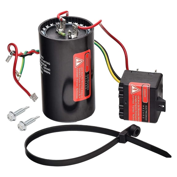 CSRU1 Compatible Hard Start Kit, HVAC AC Compressor Saver Capacitor, Fits 1 to 3 Ton Air Conditioner Units