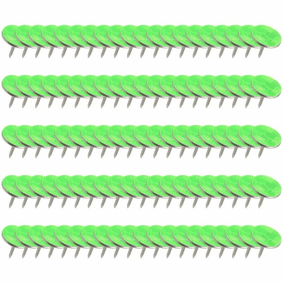 CSSAD 100 Pcs Reflective Tacks,Reflective Trail Tacks,Markers Mark Trail,Reflective Thumb Tacks,Outdoor Reflective Flat Head Nails At Night,Green