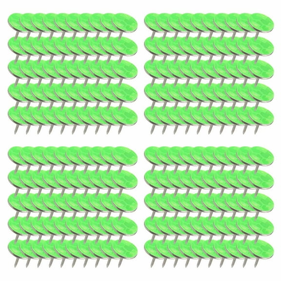 CSSAD 200 Pcs Reflective Tacks,Reflective Trail Tacks,Markers Mark Trail,Reflective Thumb Tacks,Outdoor Reflective Flat Head Nails At Night,Green