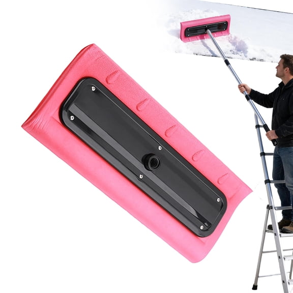 CSSAD 2026 New Snow Roof Rake - Foam Broom Scraper for Clearing, Polyethylene Head no Telescoping Extension Pole & Soft Non-Abrasive Edge for Windshields, Roofs & Gutters
