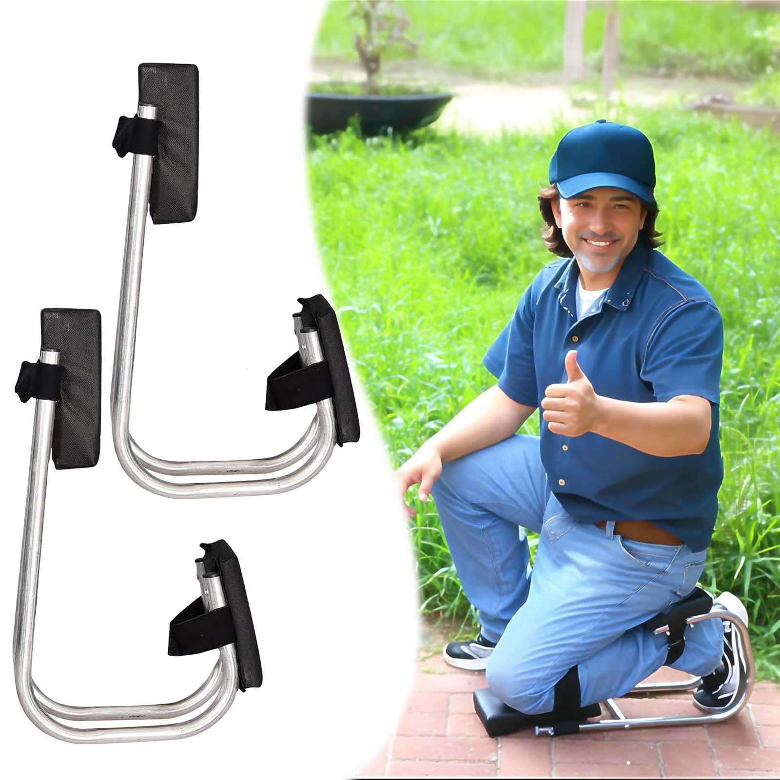 CSSAD 2pcs Knee Seat for Gardening, 304 Stainless Steel Garden Kneeler and Seat, Quick Release Gardening Kneeler, Optimal Knee Protection, Ankle Support, Garden Kneeling Pad