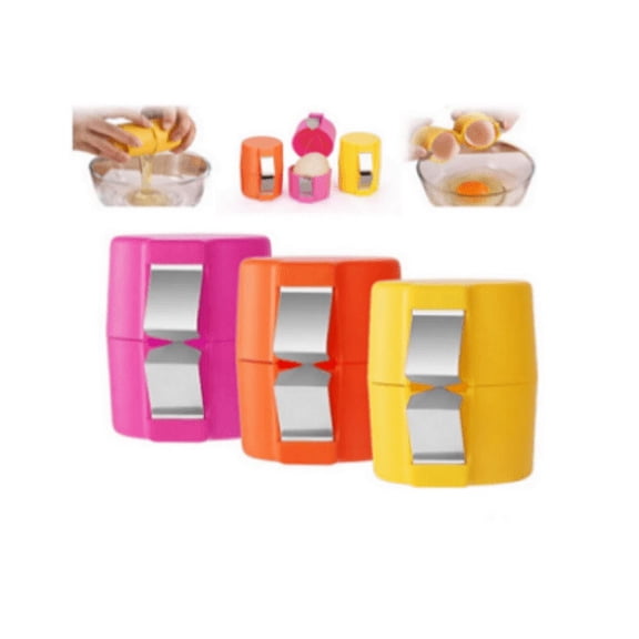 CSSAD 3PCS Egg Shell Opener,New Stainless Steel Egg Cutter,Hard Boiled Egg Peeler,Multifunctional Egg Separator,Kitchen and Restaurant Egg peeler,Yellow