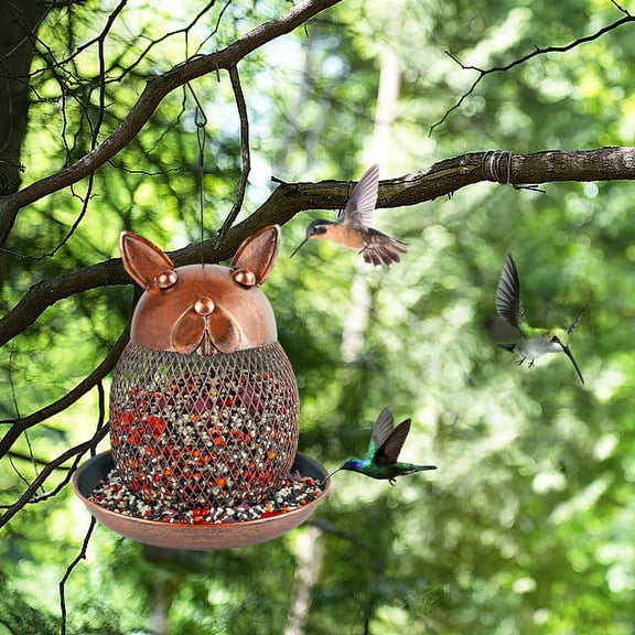 CSSAD Bird Feeder, Outdoor Metal Iron Hanging Bird Feeder
