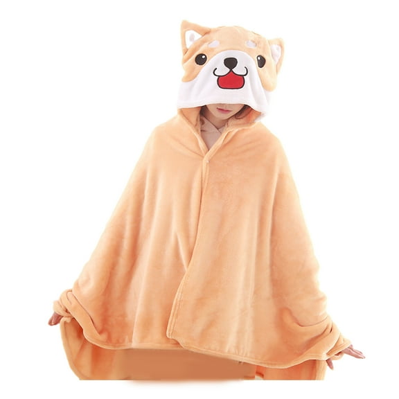 CSSAD Blanket for Bed On Clearance! Flannel Faux Cape For Women Lightweigh Blanket Warm TV Shawl Winter Coat Sweater Cape,Brown