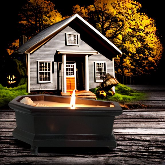 CSSAD Holiday Decorations Clearance Coffin Skeleton Candle Atmospheres Tabletop Holiday Decoration Ornaments