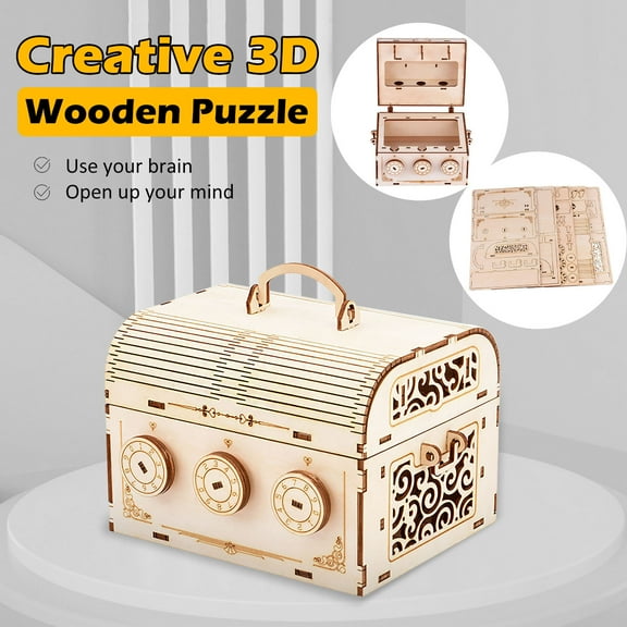 CSSAD Puzzle for Adults DIY Wooden Puzzle Game Assembly Password Box Toy for Child Adult