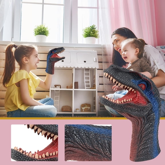 CSSAD Dinosaur Hand Puppets Realistic Soft Rubber Tyrannosauruss Rexs Dinosaur Toys