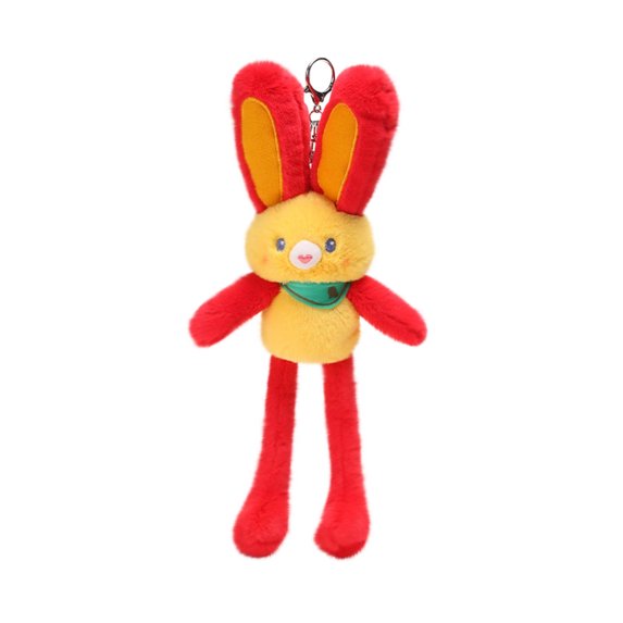 CSSAD Easter Bunny Toy Extendable Pull Funning Rabbits, Multicolor Stuffed Bunny Toy with Pull Up Ears, Pet Plush Bunny Doll Keychain Bag Gift Pendant for Kids