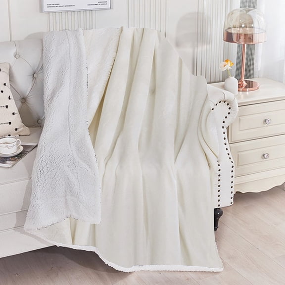 CSSAD Flannel Blankets, Thickened Double Layer Double Sided Fleece Blanket Flannel Lamb Fleece Blanket Sofa Blanket Warm Fleece Winter Quilt