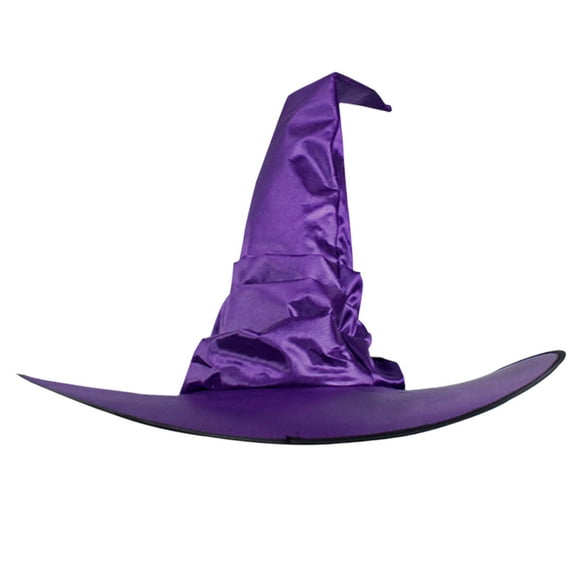 CSSAD Halloween Ruffled Witch Hat Curved Horn Witch Hat For Party Prom