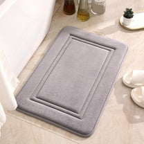 CSSAD Memory Foam Bath Mat Rug,16"x24",Ultra Soft and Non-Slip Bathroom Rugs,Water Absorbent and Machine Washable Bath Rug for Bathroom,Shower and Tub,Gray
