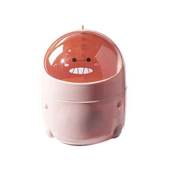 CSSAD Mini Desktop Trash Can Cute Small Household Mini Coffee Table Melon Peel Storage Bucket Bedroom With Lid Trash Can
