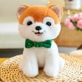 thumbnail image 1 of CSSAD New 8-inch Simulating Puppies, Pet Dog Toys Plush Doll Green Bow Shiba Inu for Children's Birthdays Holiday Gift Boys and Girls Toys, 1 of 6