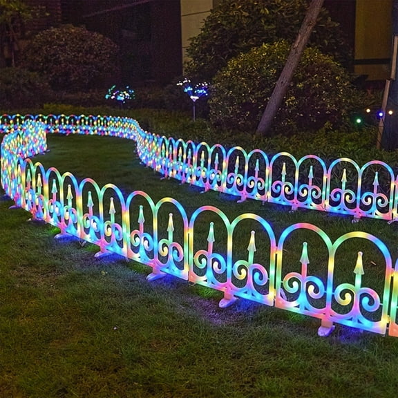CSSAD RGB Outdoor Ground Lights, Solar Fence Lights Pathway Lights, Waterproof Walkway Lighting, Gardening Decorative Light for Yard Lawn Patio Best for Holiday Party
