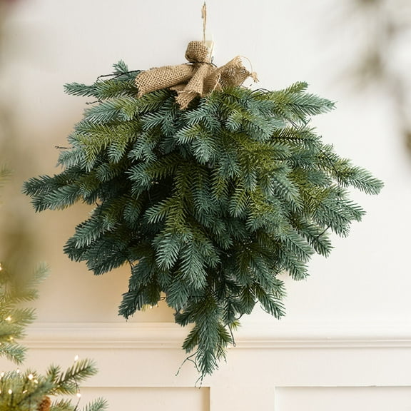 CSSAD Rattan Christmas Tree Fir Tree Garland Upside Down Tree Wall Door Hanging Window Scene Layout Props Christmas Decoration