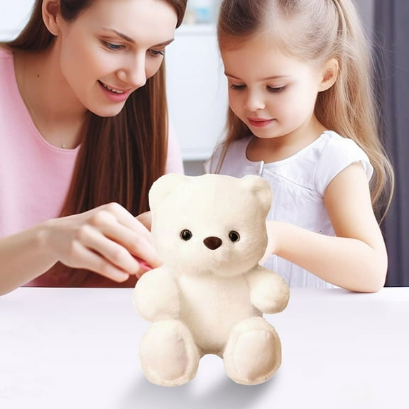 CSSAD Simulated Teddy Bear Lint Toy, Children's Small Teddy Bear Doll, Girls' Cloth Doll Pillow, Children's Holiday Birthday Gift