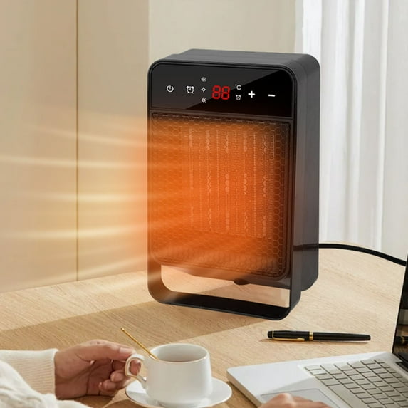 CSSAD Space Heaters,1800W Wall Outlet Space Heater with Remote LED Display Small Plug In Heater with Adjustable Thermostat and Timer for Home Office Bathroom Indoor,Black