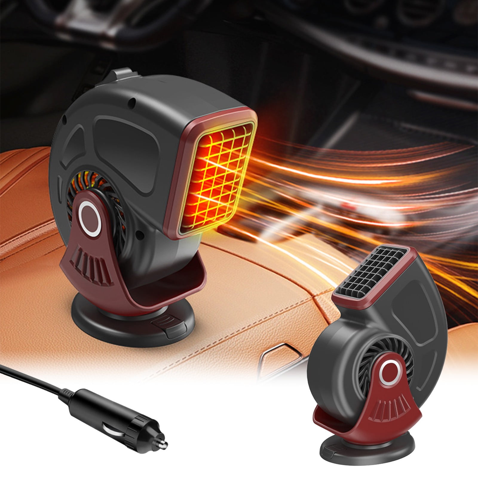 in car heater cigarette lighter Space Heater Car Heater Portable Cigarette Lighter N/A 150W 12V 2-in-1  Electric Black
