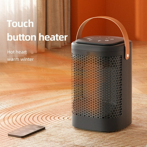 CSSAD Space Heaters for Home,Remote Control Screen Heater Household Desktop Shaking Head Heater Heating,Black
