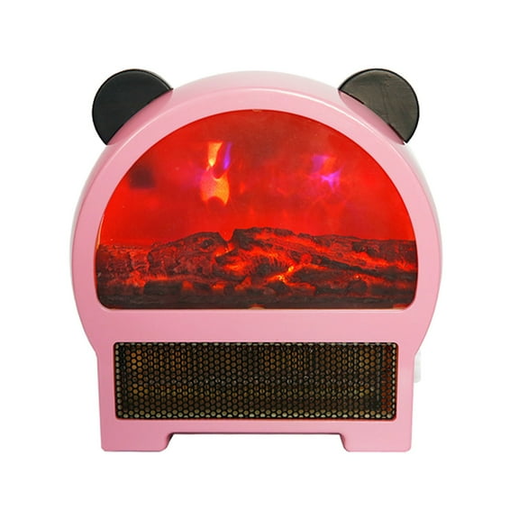 CSSAD Space Heaters for Home,Simulation Flame Heater Ceramic Fast Heating Heater Winter Heating Space Heater,Pink