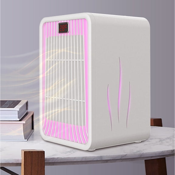 CSSAD Space Heaters for Inside LED Colorful Lamp Heater Desktop Vertical Heater 1000W Ceramic Heater
