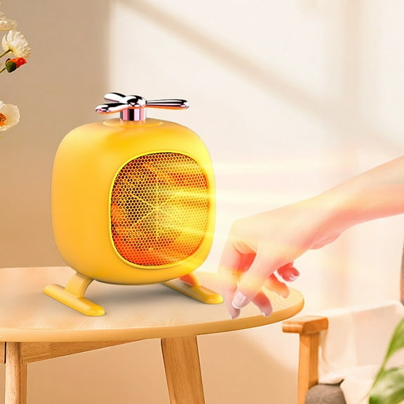 CSSAD Space Heaters for Inside,Small Mini Helicopter Desktop Heater Small Sun Energy Saving Small Household Heater,Yellow
