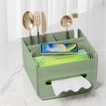 thumbnail image 1 of CSSAD Tissue Box Cover Holder with Storage, Multifunctional Tissue Holder for Facial Tissues Stationery Remote Control, Napkin Tissue Box Cover Storage Organizer for Home Office Bathroom (Green), 1 of 6