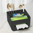 thumbnail image 1 of CSSAD Tissue Box Cover Holder with Storage, Multifunctional Tissue Holder for Facial Tissues Stationery Remote Control, Napkin Tissue Box Cover Storage Organizer for Home Office Bathroom (Black), 1 of 6