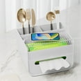 thumbnail image 1 of CSSAD Tissue Box Cover Holder with Storage, Multifunctional Tissue Holder for Facial Tissues Stationery Remote Control, Napkin Tissue Box Cover Storage Organizer for Home Office Bathroom (White), 1 of 6