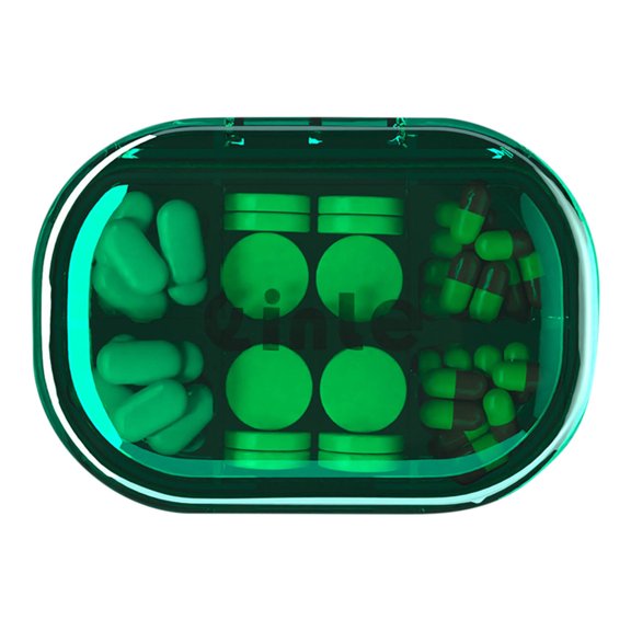 CSSAD Transparent Pill Dispenser with 6 Large Compartments, Portable Pill Bottle Organizer with Wide Opening for Easy Use, Anti-Mix Pill Organizer for Travel, BPA-Free Pill Container