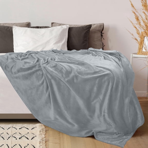 CSSAD Ultra Soft Fleece Blanket,Blanket Plain Cover Blanket Yoga Blanket Suitable for Rooms,Silver