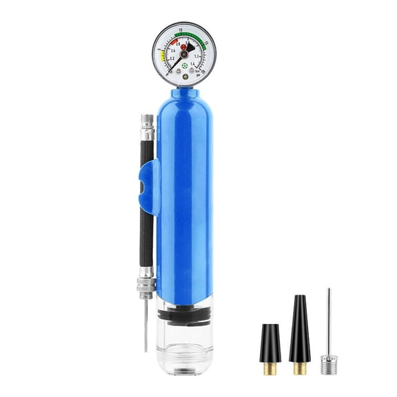 CSSJKYJ 1 PCS Ball Pump with Pressure Gauge, Ball Compact Pump with Needles and Nozzles, Portable Air Hand Pumps Little Pumps for Basketball, Football, Rugby, Volleyball(Blue)