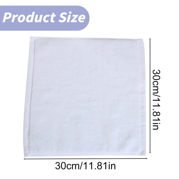 CSSJKYJ 10PCS Thick Absorbent Soft Cotton Towels,Plain Square Cotton Towels for Home Use & On-The-Go Carry, Suitable for Home Use, Travelers, Gym Enthusiasts, Daily On-The-Go Needs White
