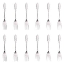 CSSJKYJ 12PCS Fine Dinner Forks Stainless Steel Silverware Set, Stainless Steel Fork Set,Silver