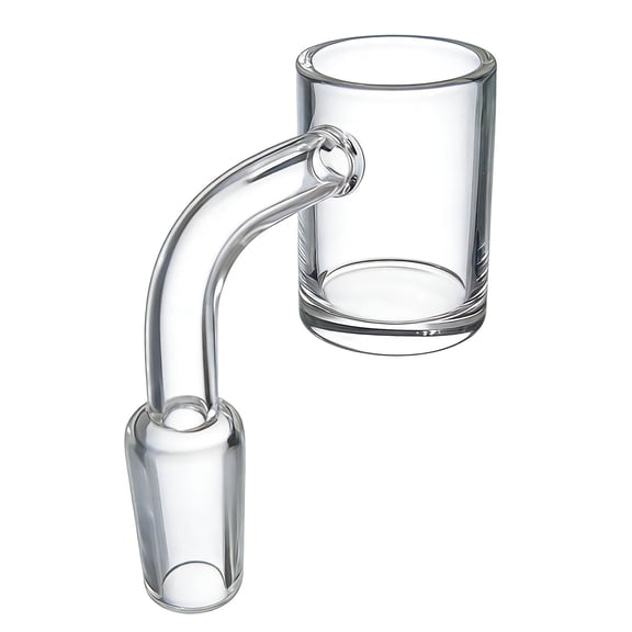 CSSJKYJ 14mm Laboratory Glass Funnel Set, 100% Quartz Material1-Inch Wide with Right-Angle Buffer Zone for Chemical Filtration (Clear)