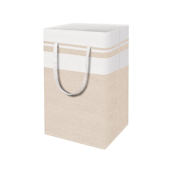 CSSJKYJ 15.7X11.8X24.4IN Foldable Laundry Basket – Freestanding Hamper with Long & Short Handles, Easy to Carry & Clean for Bedroom, Bathroom & Home Use