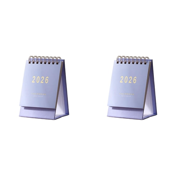 CSSJKYJ 2 PCS Mini Desk Calendar 2026-2027 - Standing Flip Monthy Small Desktop Calendar Runs from January 2026 To December 2026-250 GSM Thick Paper Twin-Wire Binding for Home or Office ( )