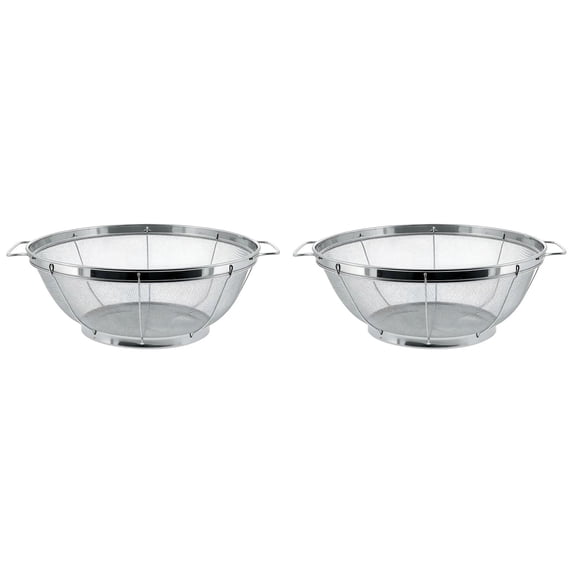 CSSJKYJ 2 PCS Stainless Steel Rice Washing Sieve Diameter 9.8 Inch Fine Mesh Bowl Strainer for Rice Washing and Draining Kitchen Utensil