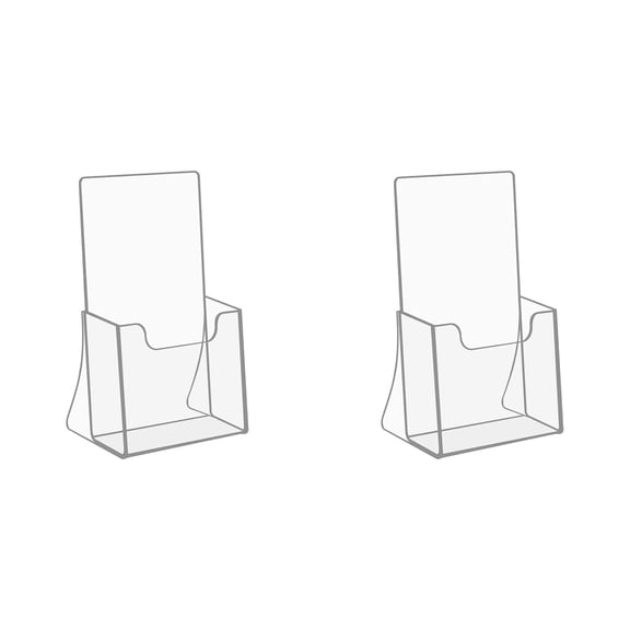 CSSJKYJ 2 Pack 4 inch Wide Acrylic Brochure Holders for Pamphlets, Cards, Brochures, Magazines, Literature, Pamphlets Display Stand for Countertop