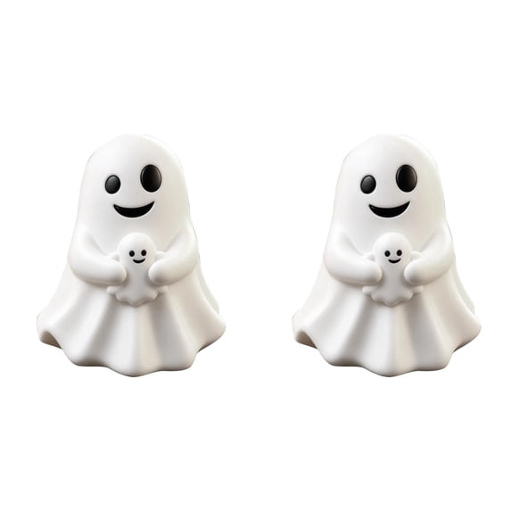 CSSJKYJ 2 Pcs Halloween Ghost Figurine Unique Spooky Statue | Cartoon Mini Resin Statues Cute Ghost Desk,Ornament for Halloween,Office Room Desk Tabletop Display Decorative Supplies