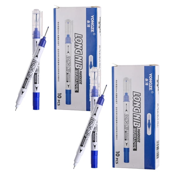CSSJKYJ 20 Pack Alcohol Resistant Laboratory Markers, Dual Head Permanent Freezer Pens with 0.5mm Fine Point and 1.0mm Makers Tip for Industrial & Lab(Blue)
