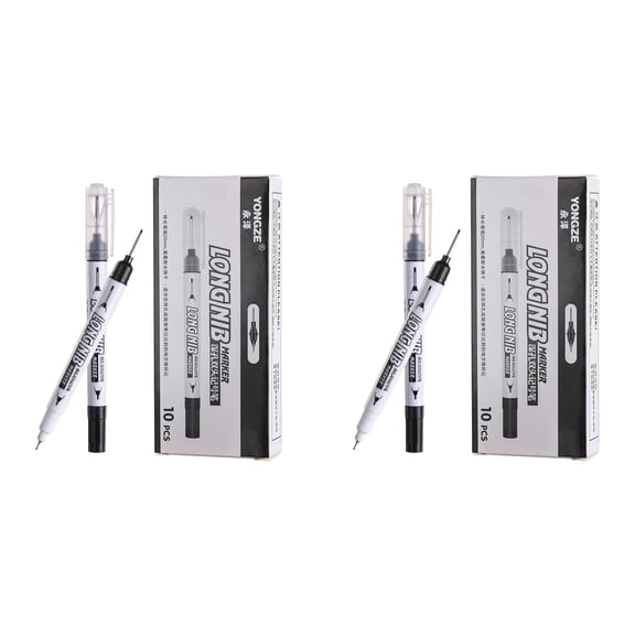 CSSJKYJ 20 Pack Resistant Laboratory Markers, Dual Head Permanent Freezer Pens with 0.5mm Fine Point and 1.0mm Makers Tip for Industrial & Lab(Black)