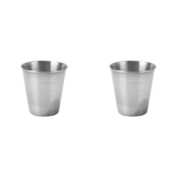 CSSJKYJ 2PCS 2.5 oz Stainless Steel Dipping Sauce Cup, Reusable Metal Ramekins, Commercial Grade Condiment Bowls, Individual Portion Cups, Small Round Au Jus Cup for Home, Restaurant
