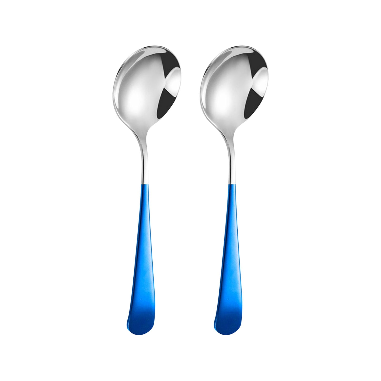 CSSJKYJ 2PCS 304 Stainless Steel Round Spoon & Fork Set,Cute Small ...