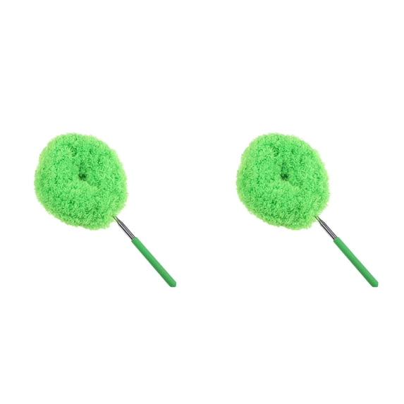 CSSJKYJ 2PCS Ceiling Fan Cleaner Duster with Reusable Microfiber Pad Extension Pole 13 to 30 Inch for Cleaning Fan Blades,Door,Window(Green)